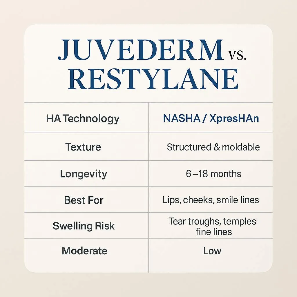 juvederm vs. restylane comparison