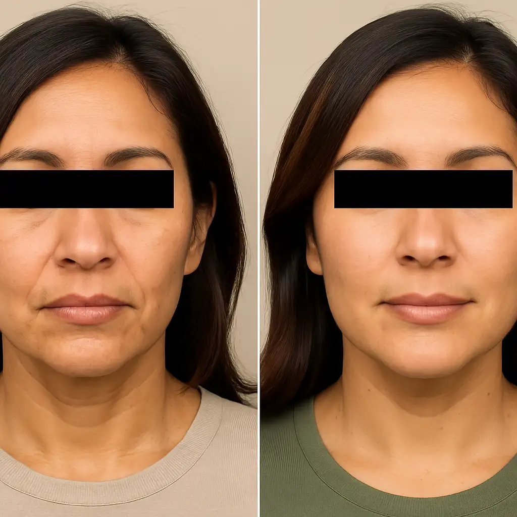 juvederm voluma before after in torrance on a latino woman
