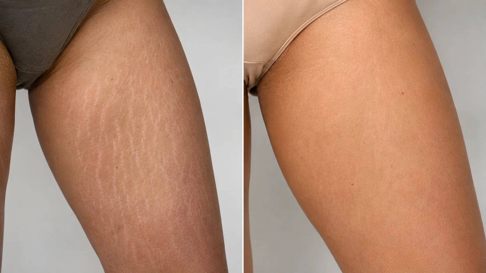 Before and after inner thigh stretch marks