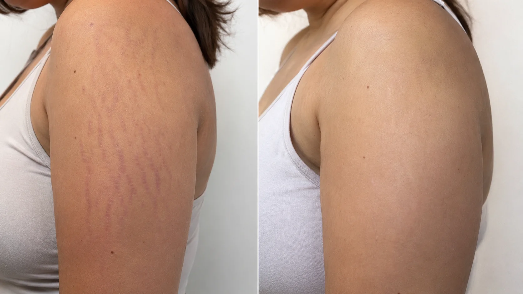 Before and after arm stretch marks