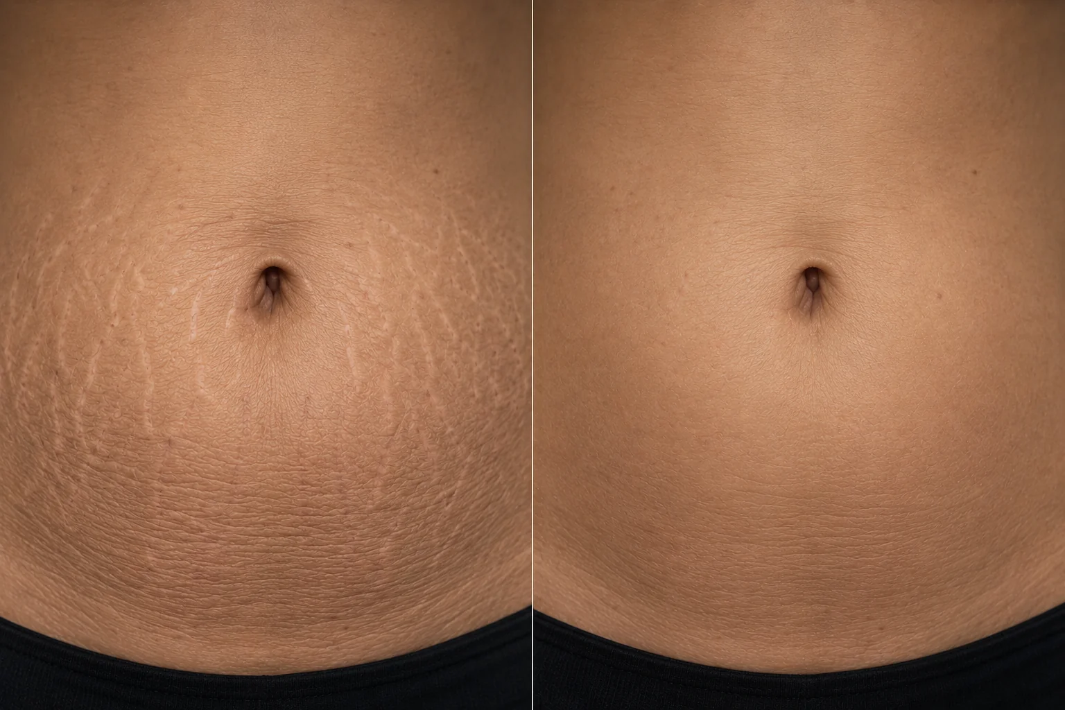 Before and after stretch marks