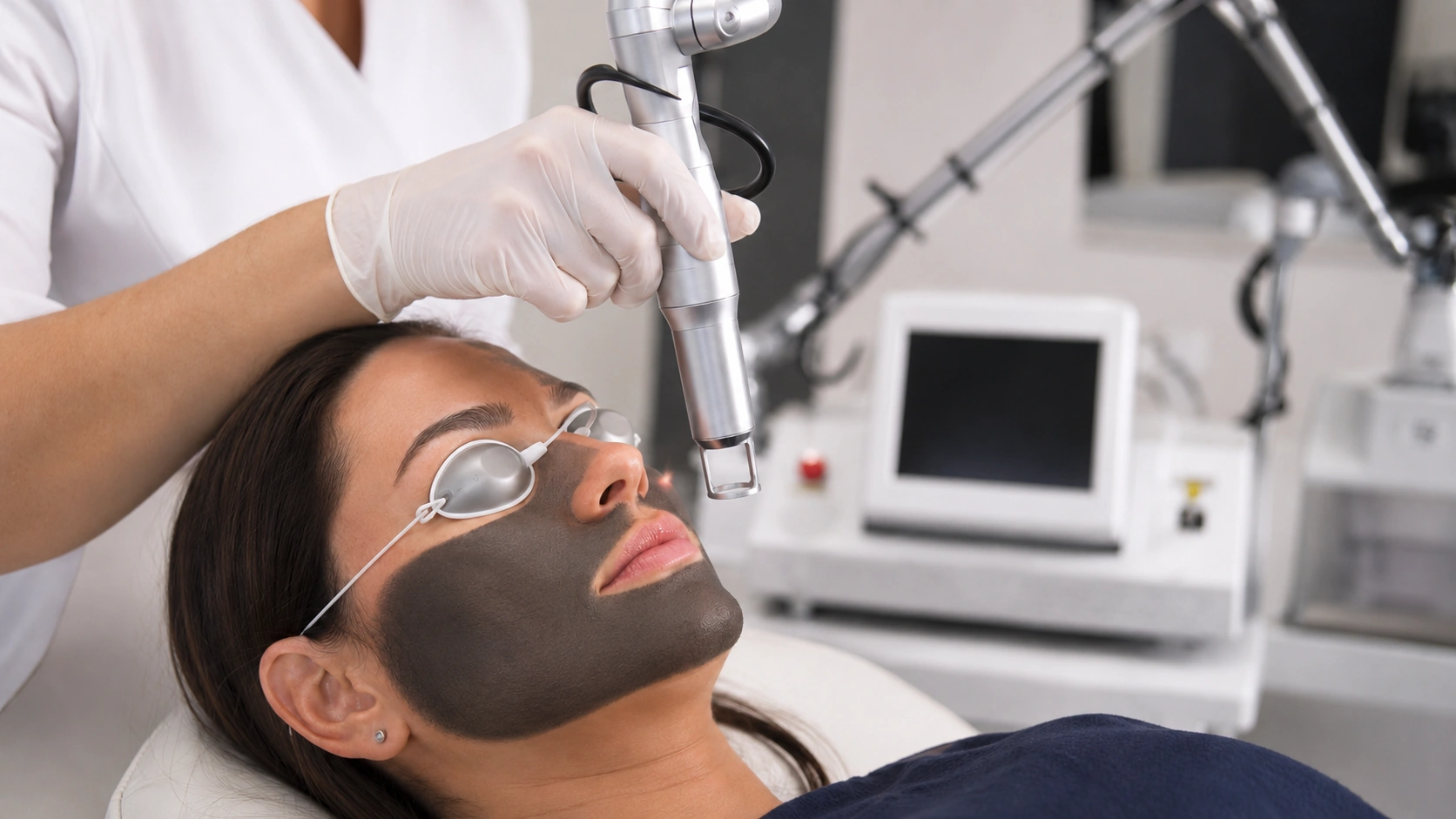 Hollywood Carbon Laser Facial performed with the Rohrer PicoLazer over carbon-coated skin