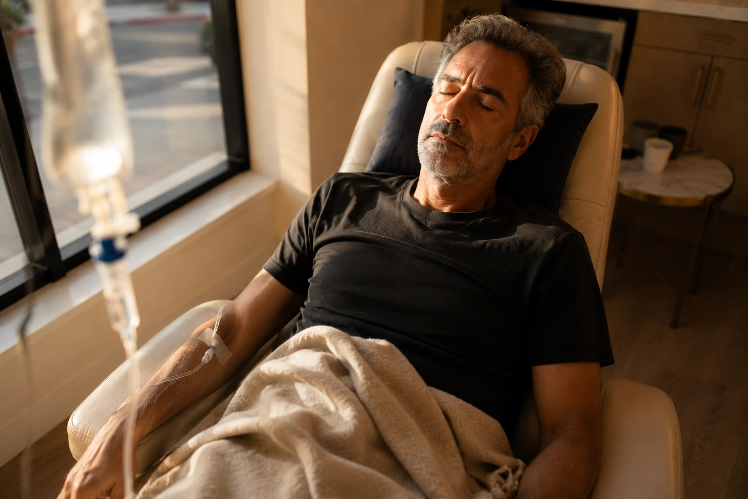 Relaxing NAD+ IV therapy at Skin Works Medical Spa