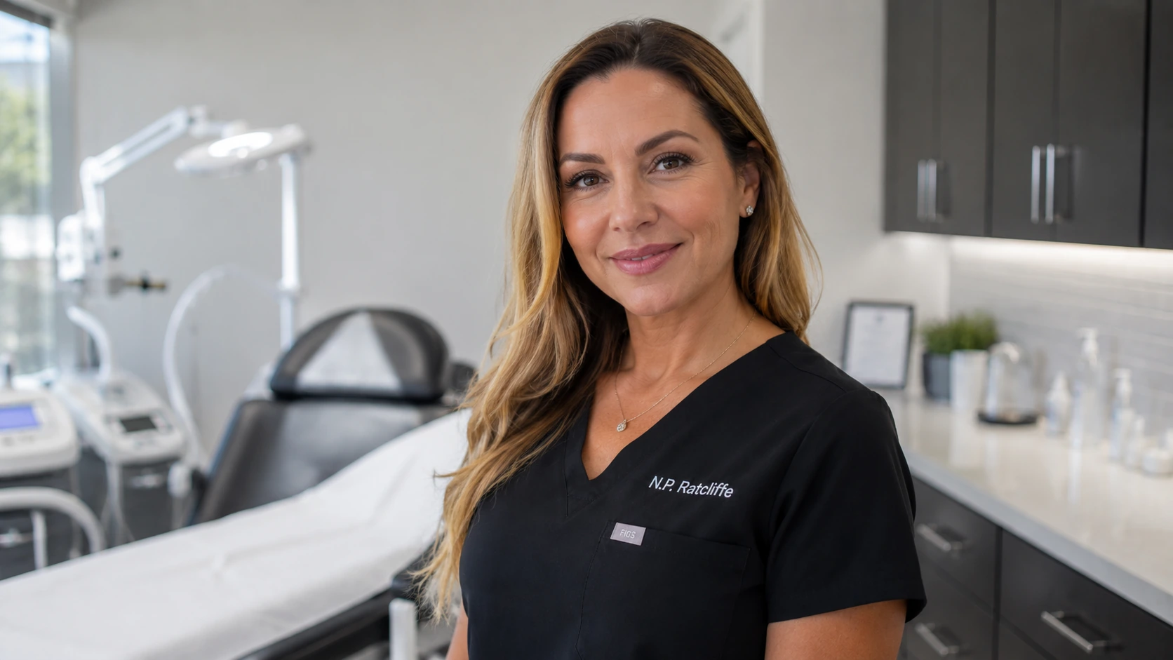 Clinical care team member supporting a hair transplant patient at Skin Works Medical Spa