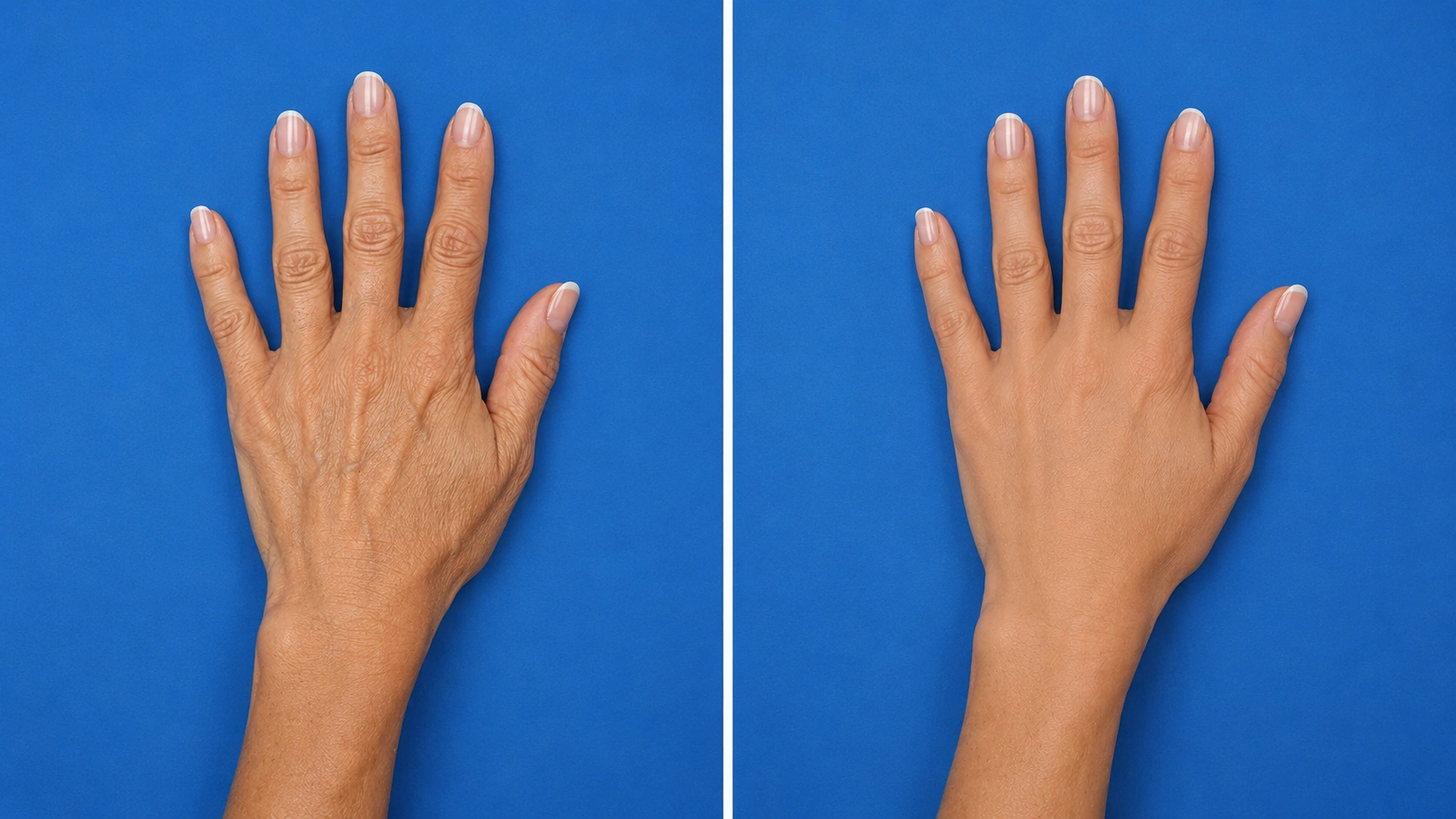 Before and after Restylane Lyft hand rejuvenation
