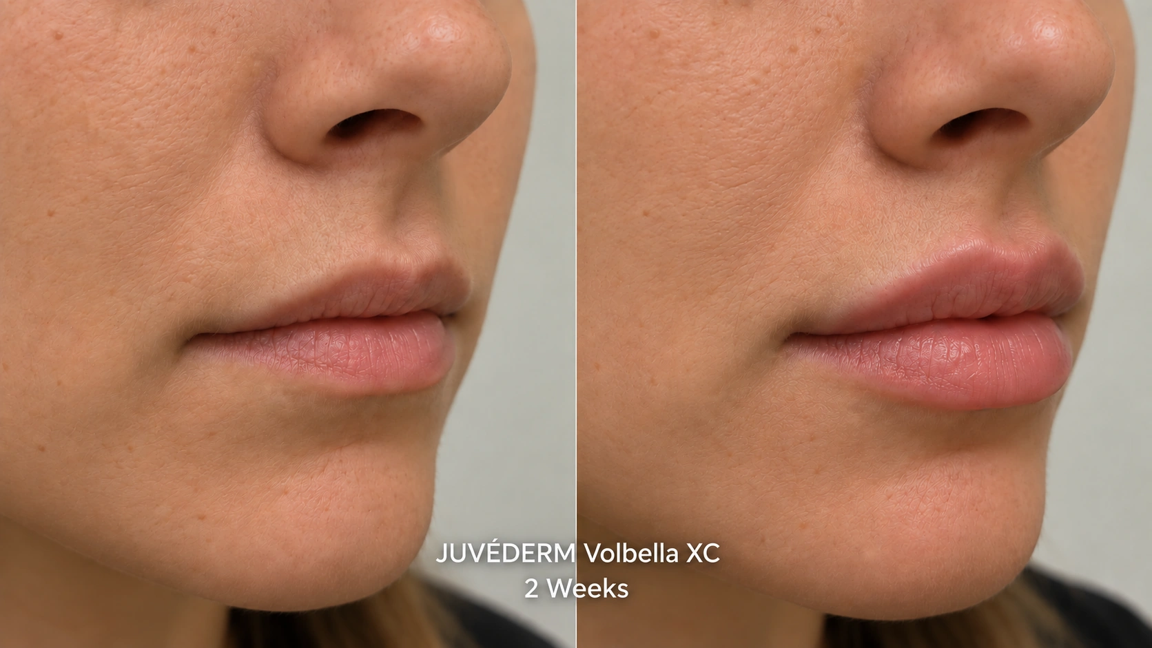 Before and after JUVEDERM Volbella XC lip filler treatment in Torrance