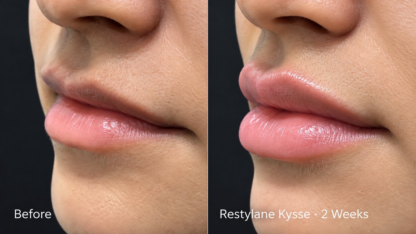 Before and after Restylane Kysse upper lip filler treatment in South Bay Los Angeles